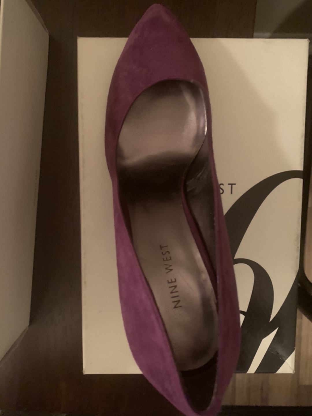 Nine West Purple Suede Wedge Heels