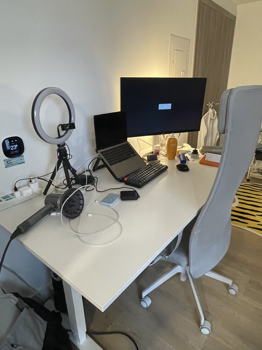 White adjustable Desk