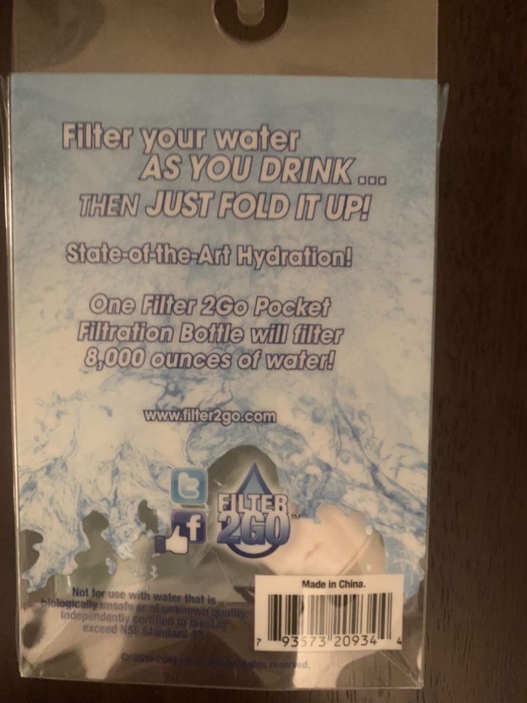Filter2Go Pocket Filtration Bottle - BPA Free - photo 2