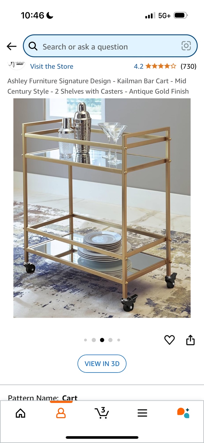 Gold bar cart