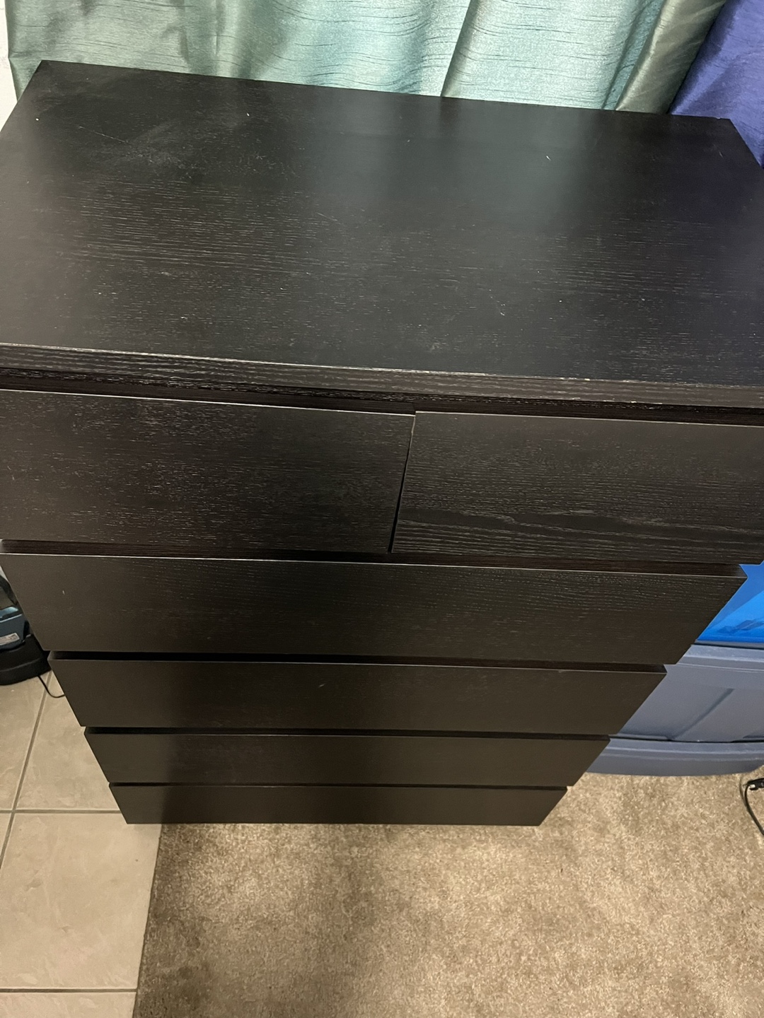 IKEA MALM Black-Brown 6-Drawer Chest
