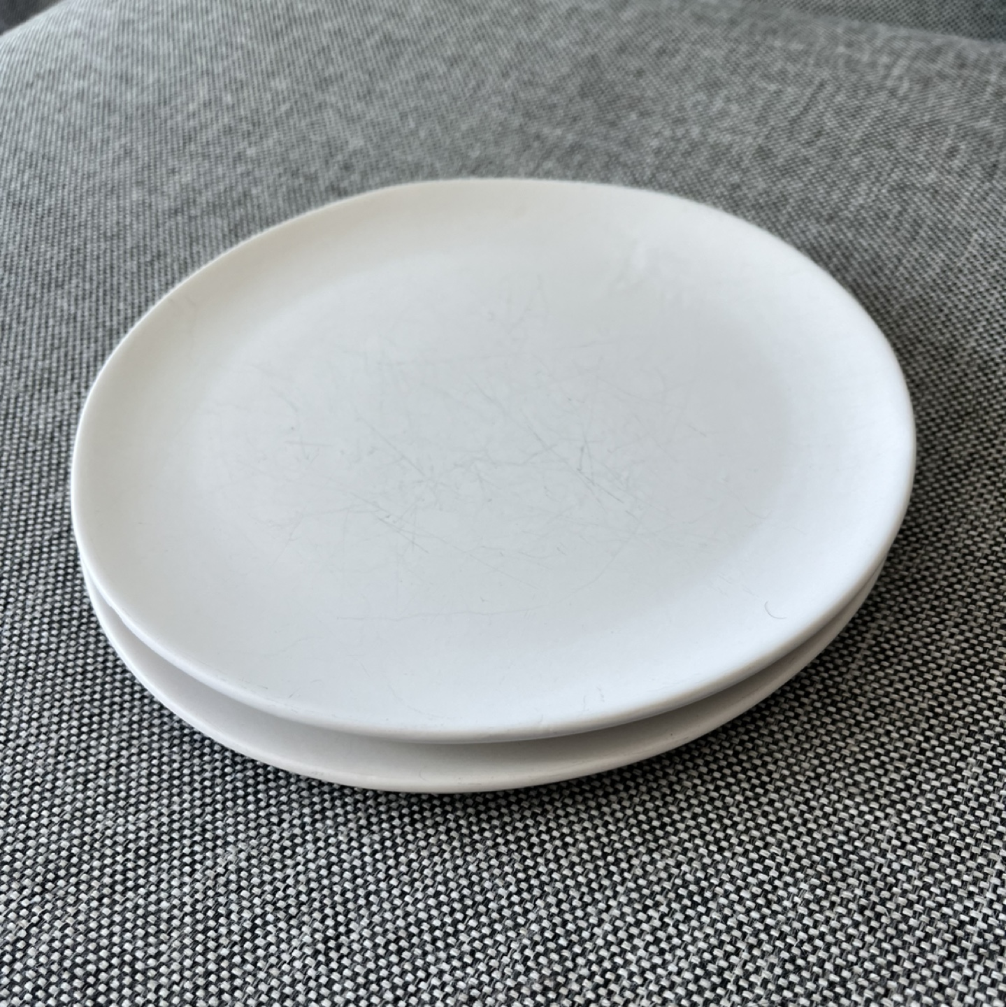 Set of Two CB2 White Plates