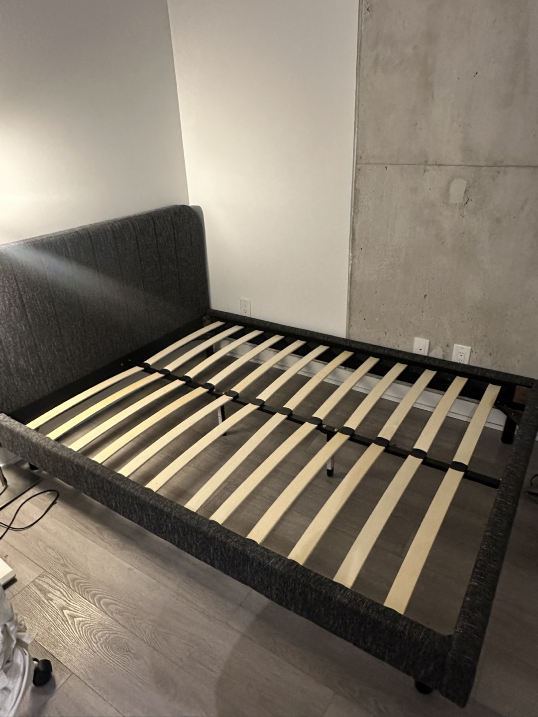 Dark Grey Double Bed Frame