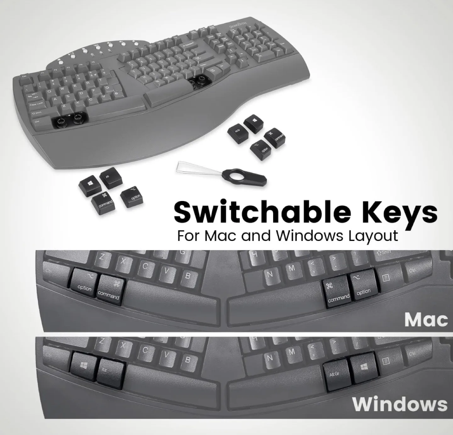 Perixx Periboard-612B Wireless Ergonomic Split Keyboard image indicator(6)