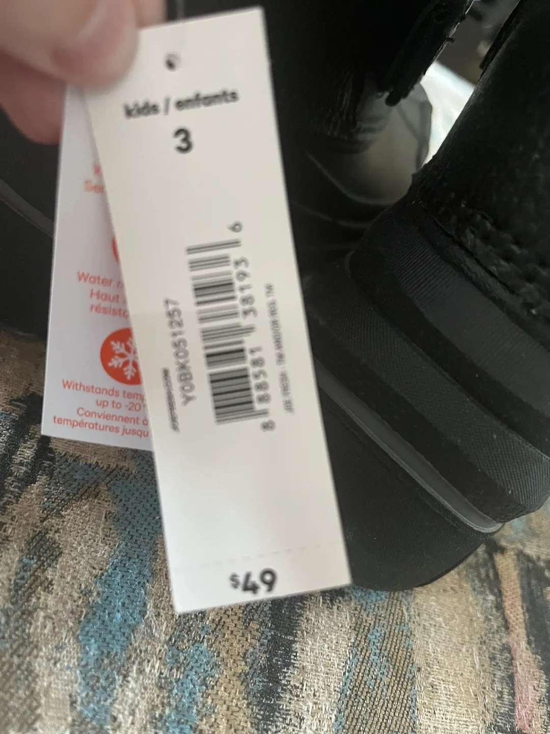 Kids' Size 3 Black Winter Boots image indicator(3)