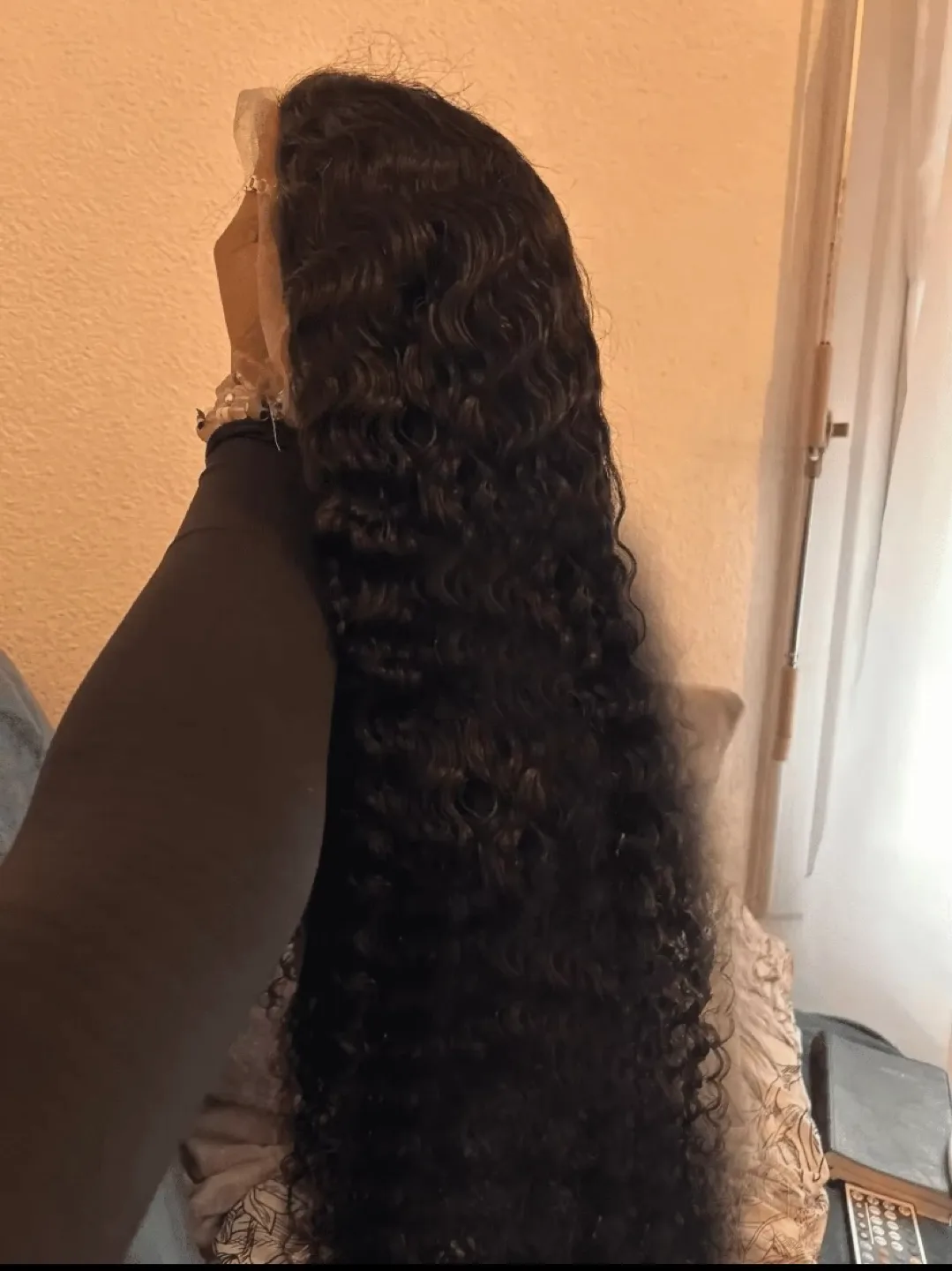 Long Curly Black Lace Front Wig image indicator(3)