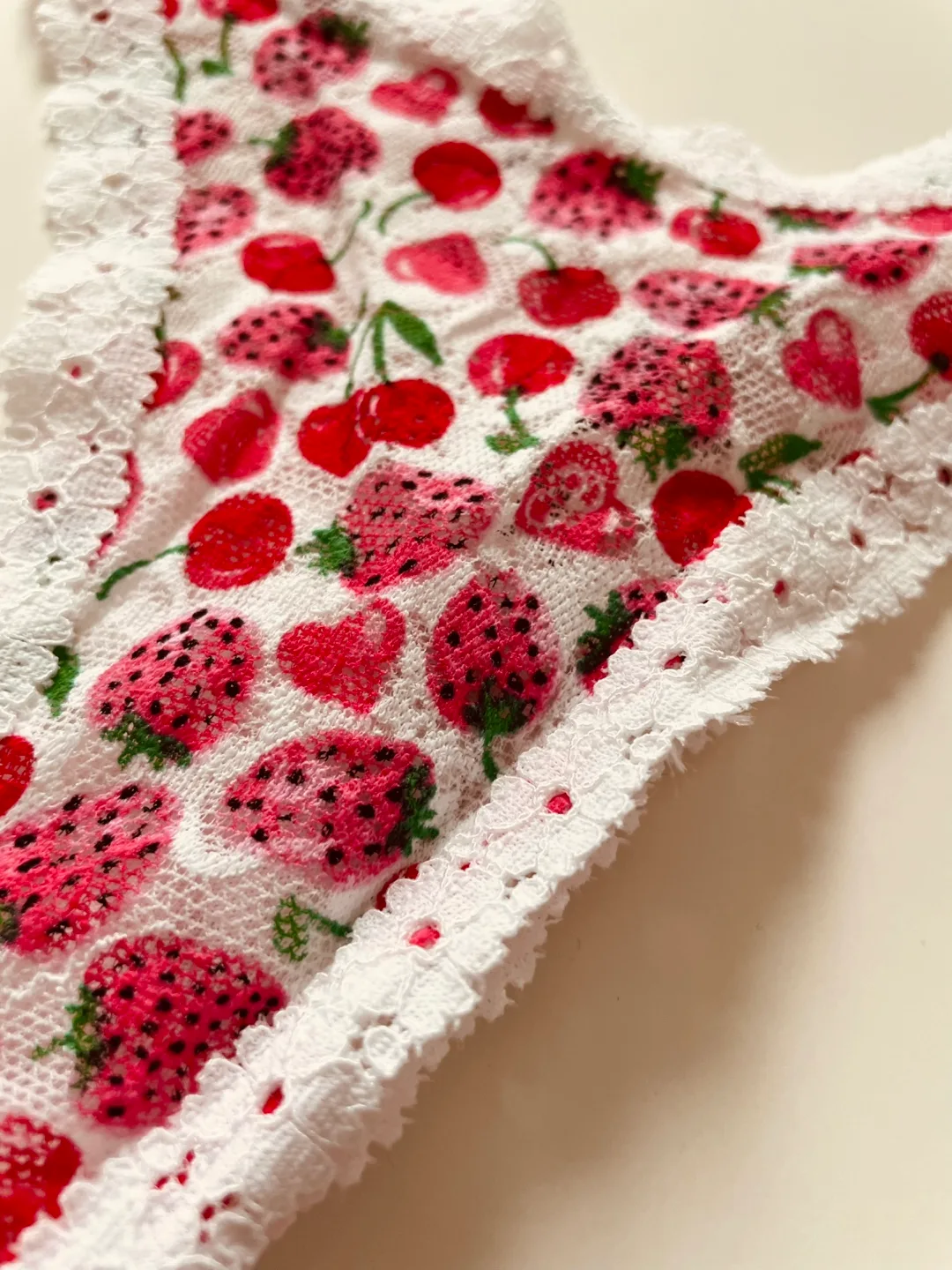 VS PINK Strawberry & Cherry Lace Thong image indicator(2)