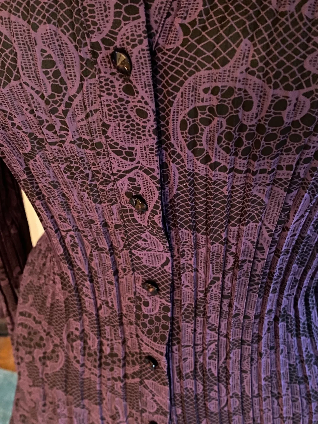 Purple Paisley Blouse with Bell Sleeves image indicator(2)