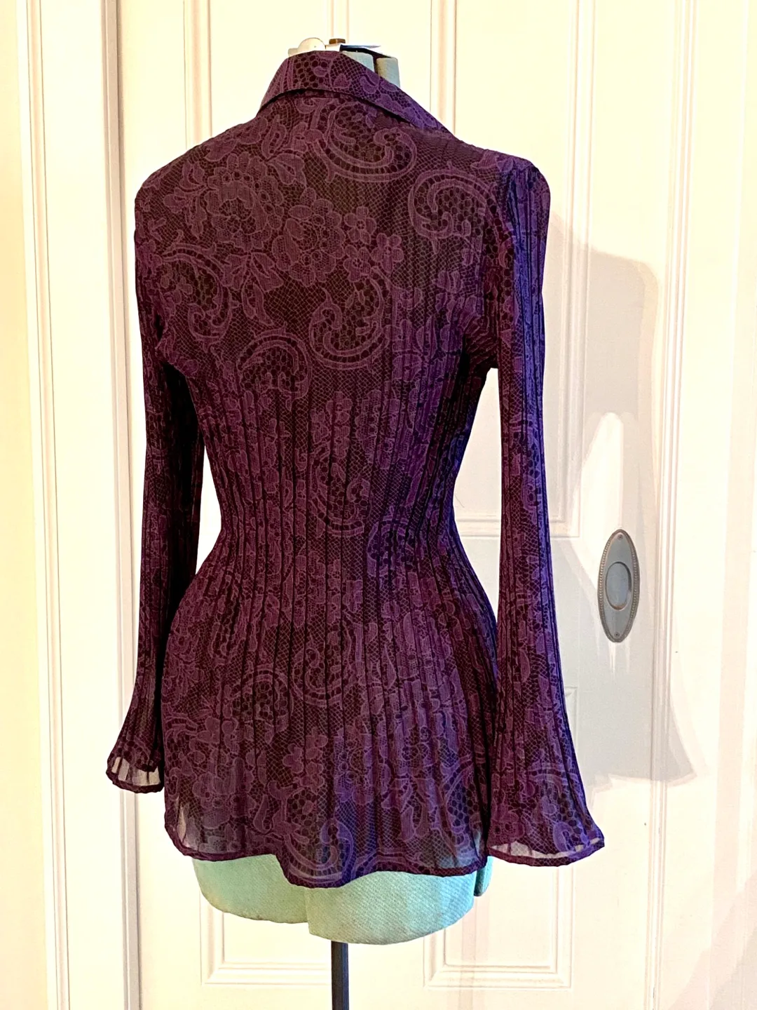 Purple Paisley Blouse with Bell Sleeves image indicator(5)