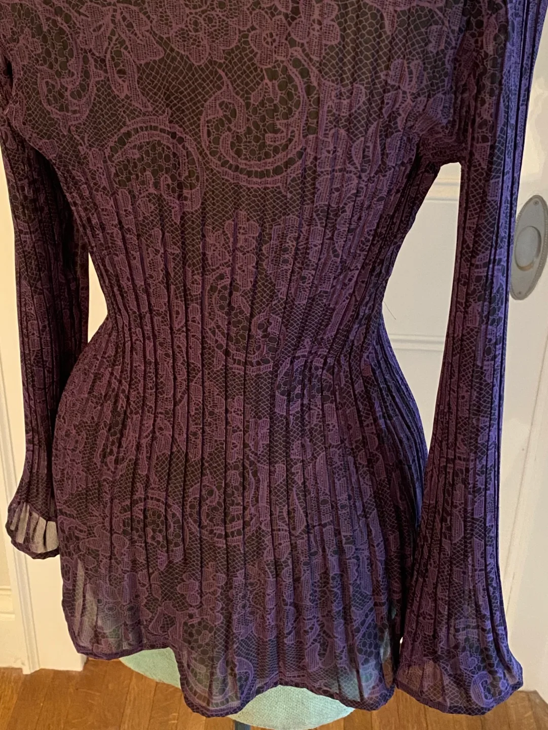 Purple Paisley Blouse with Bell Sleeves image indicator(6)