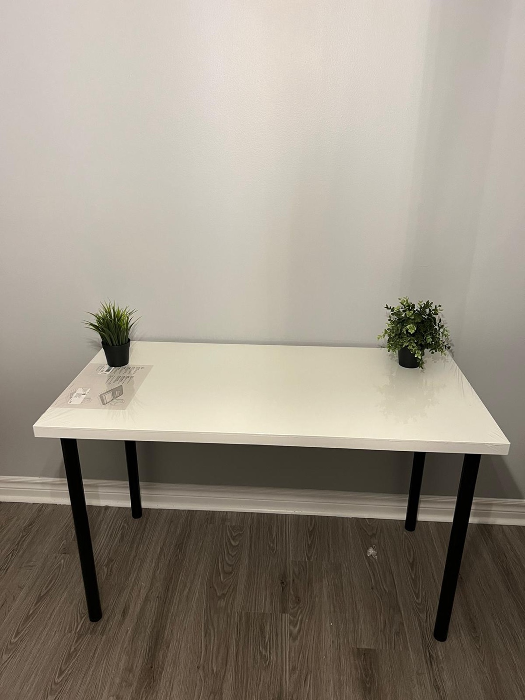 Ikea White Computer Desk with Black Legs