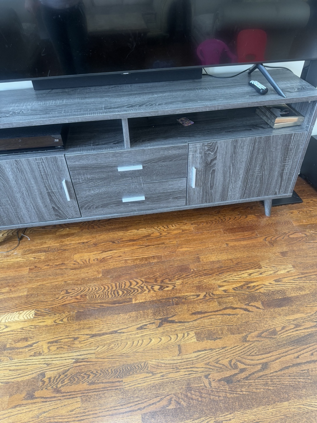 Grey Wood TV Stand
