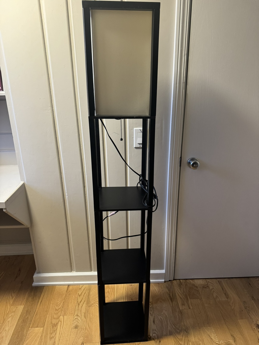 Black 3-Tier Shelf Floor Lamp
