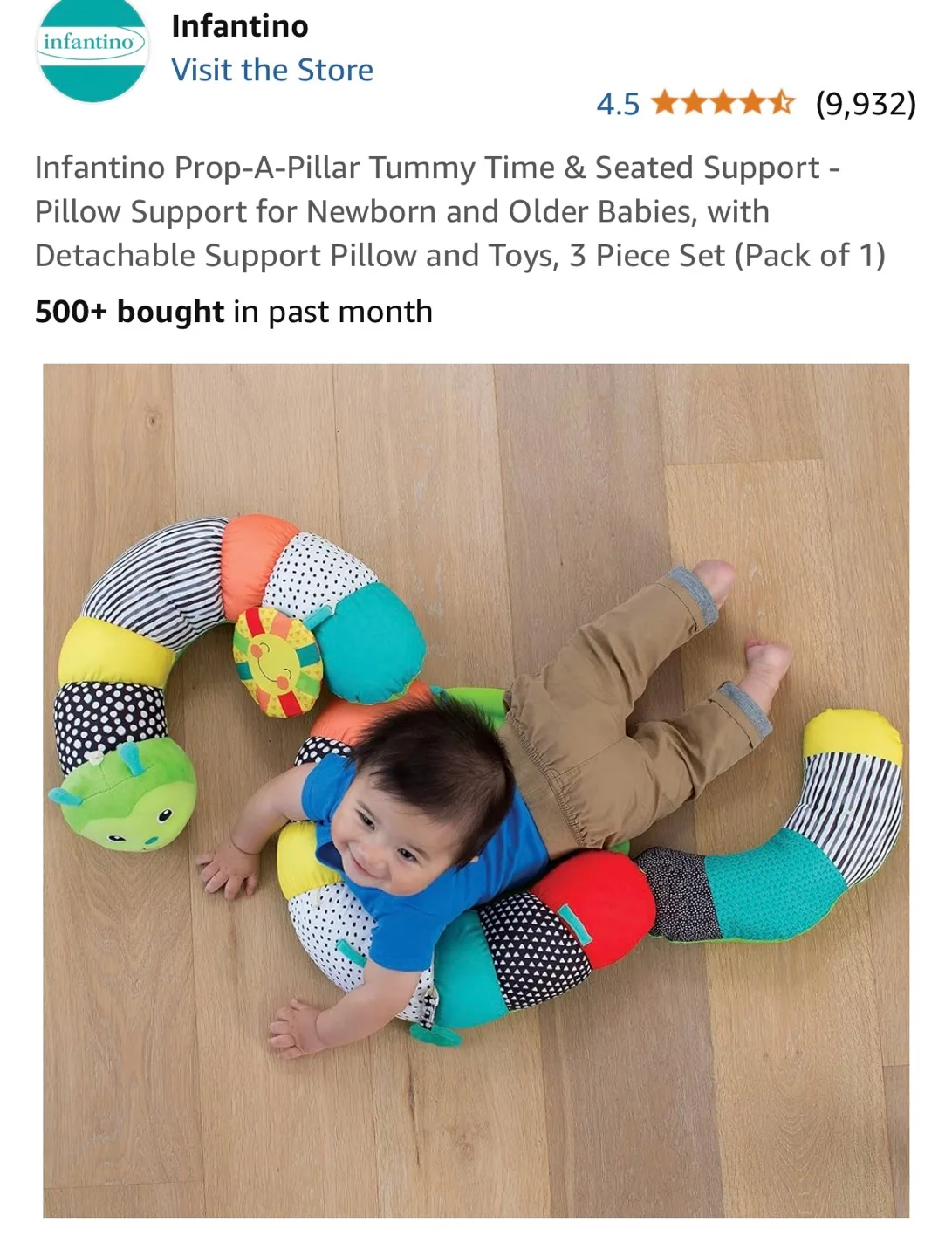 Infantino Prop-A-Pillar Caterpillar Baby Support Pillow image indicator(3)