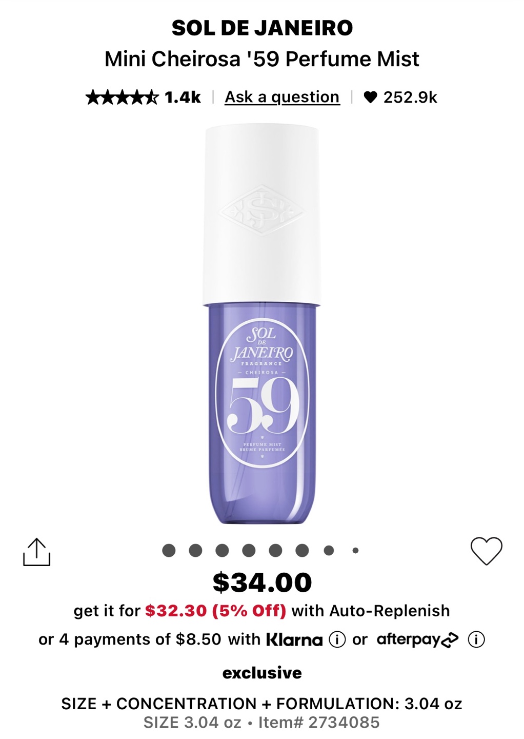 Sol de Janeiro Mini Cheirosa '59 Perfume Mist