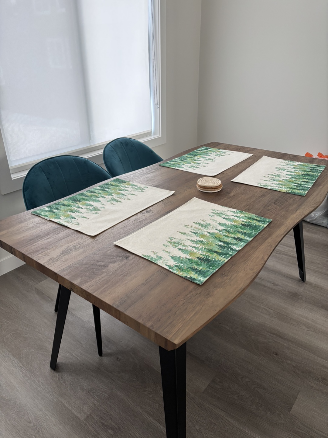 Live Edge Dining Table with Black Metal Legs