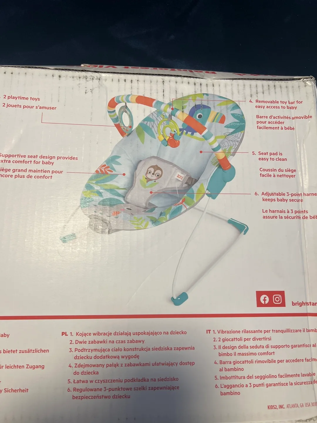 Bright Starts Rainforest Vibes Infant Bouncer image indicator(2)