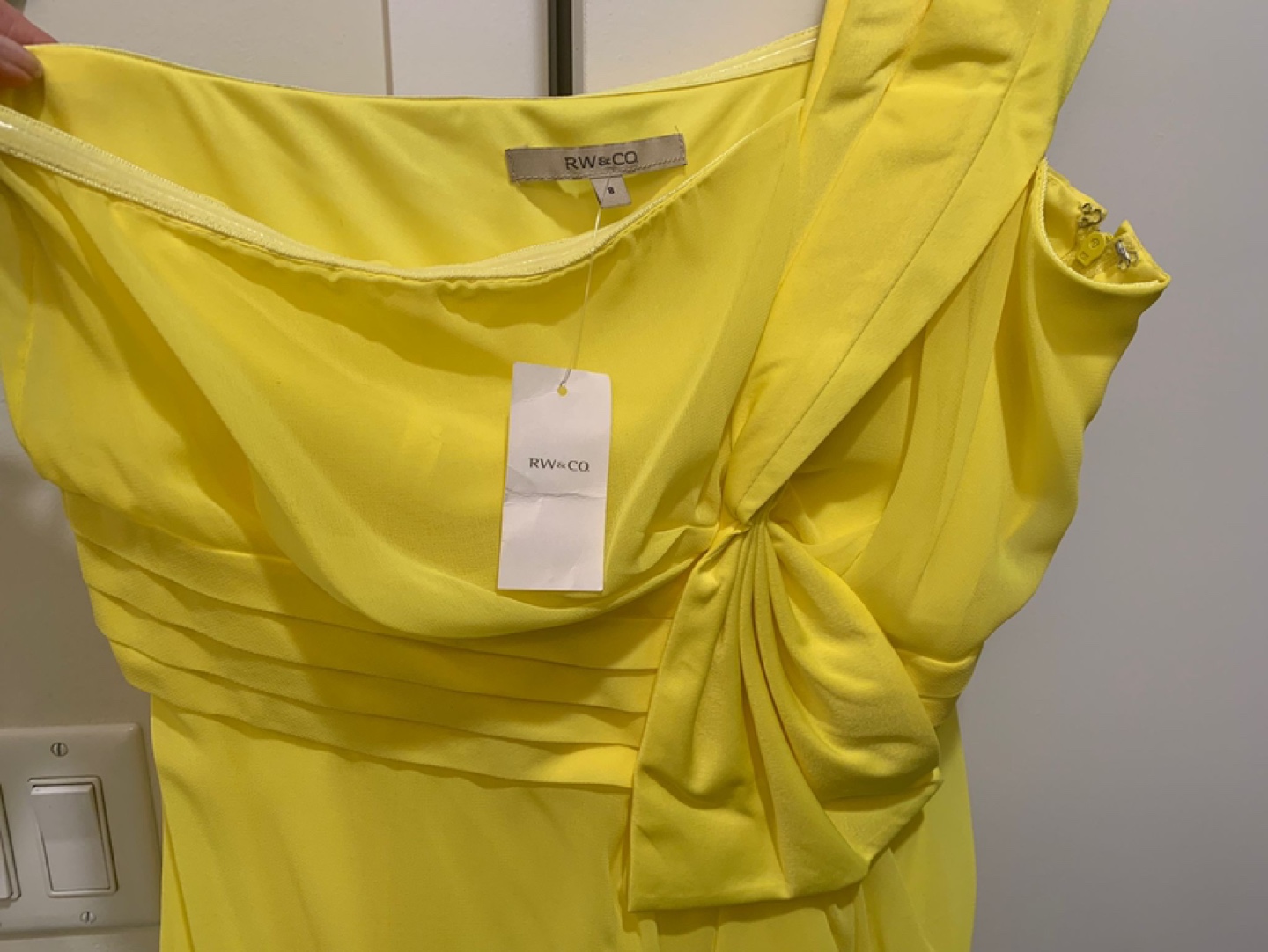 RW&CO. Yellow One-Shoulder Mini Dress - photo 3