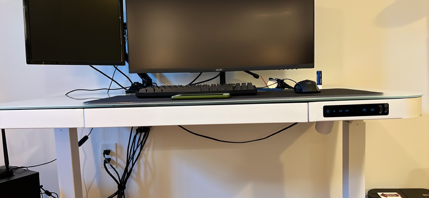 AirLift 48" W Electric Adjustable Height Tempered Glass Desk - photo 3