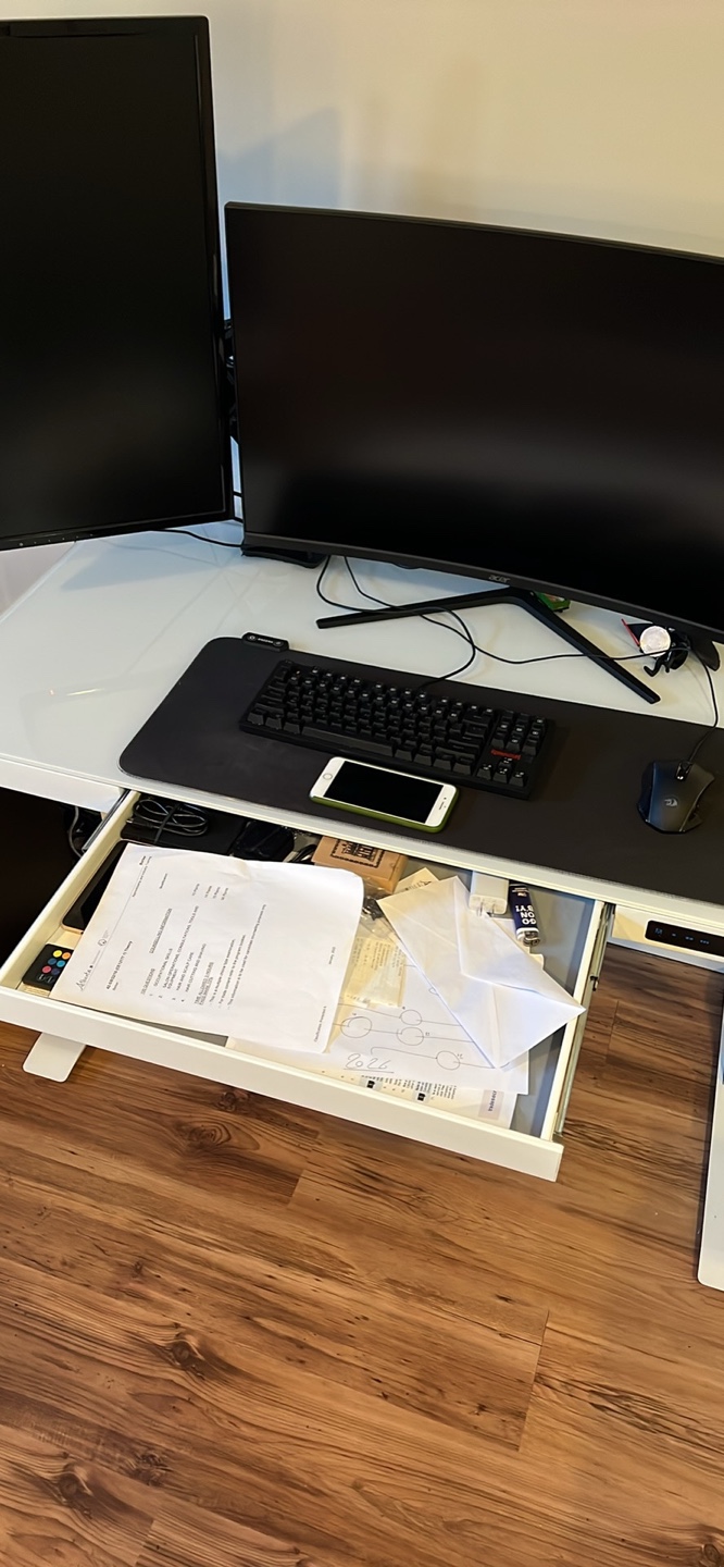 AirLift 48" W Electric Adjustable Height Tempered Glass Desk - photo 4