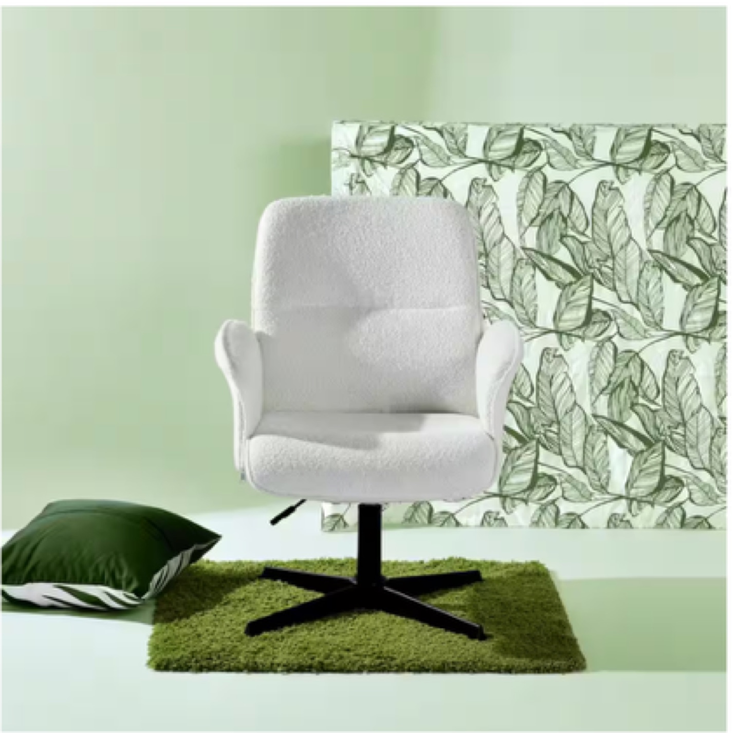 White Swivel Accent Chair