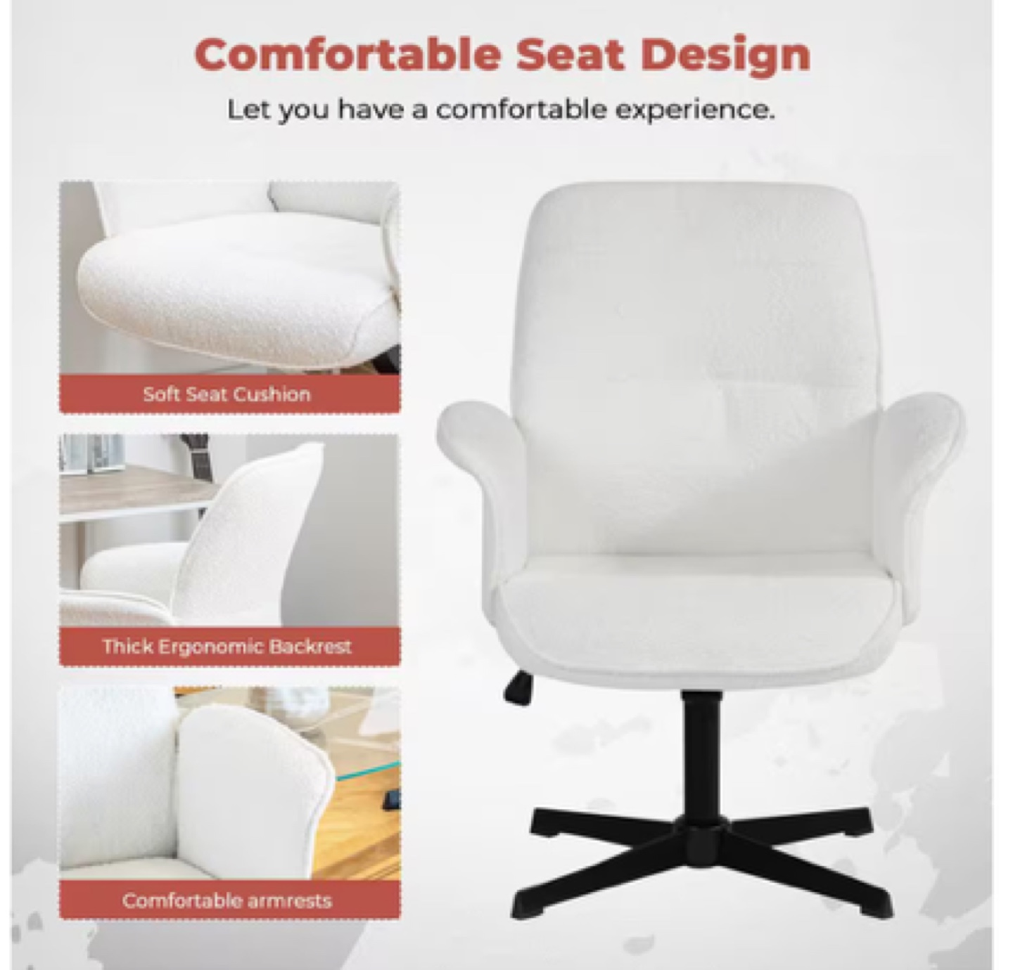 White Swivel Accent Chair - photo 4