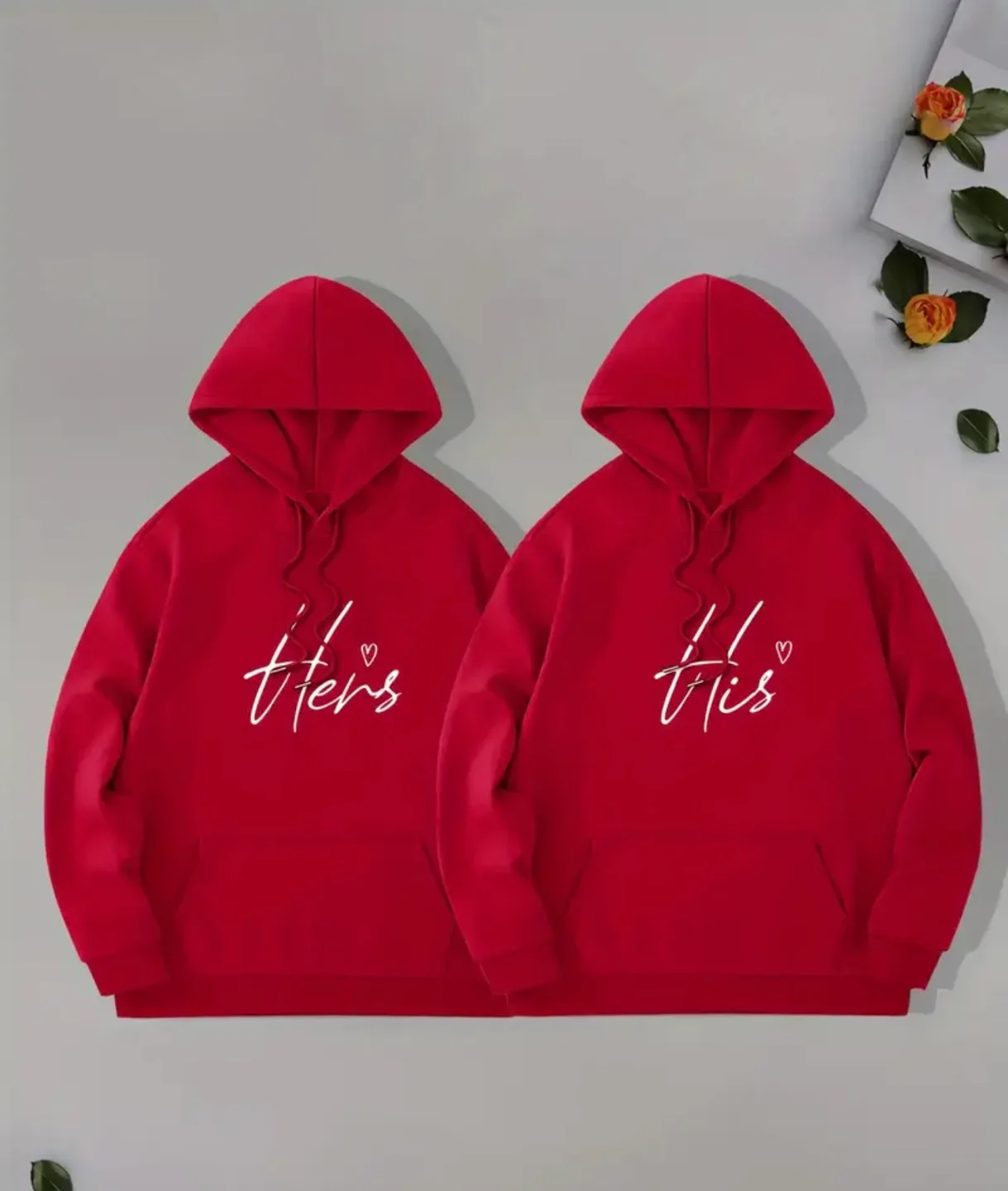 Matching Couple's Hoodies - His & Hers - Red thumbnail
