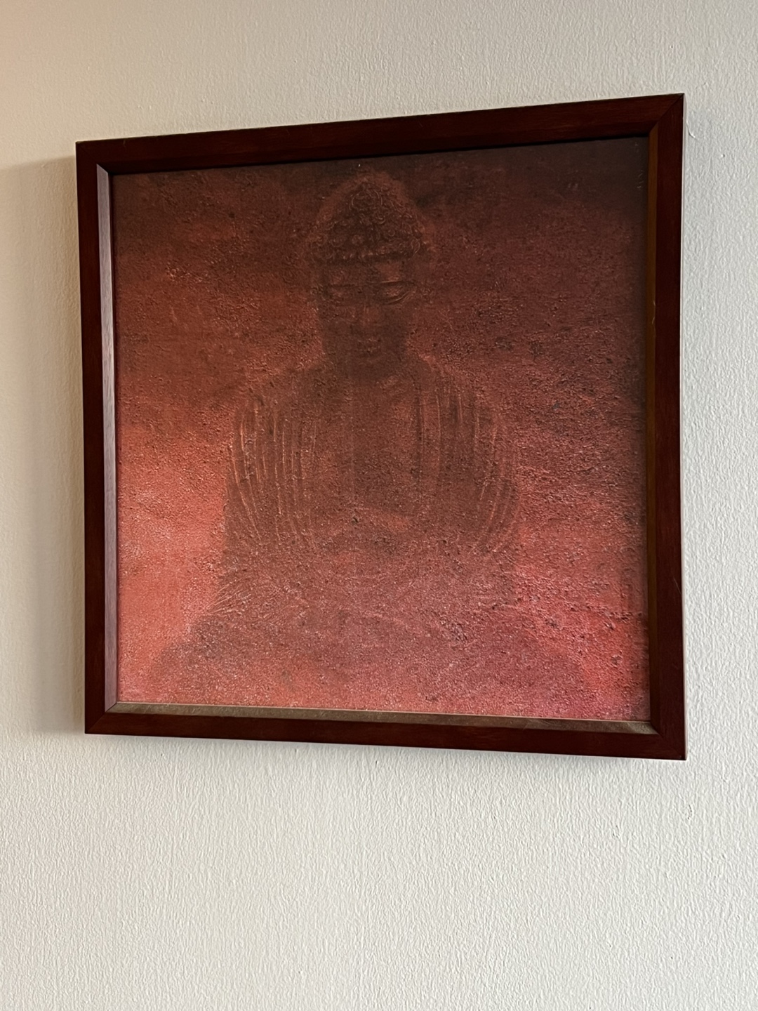 Red Buddha Picture with Frame - Home decor