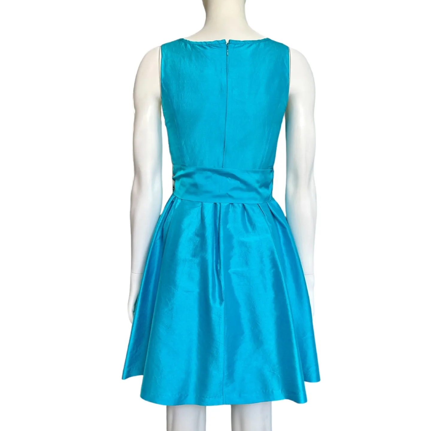 Kensie Cyan Blue Silk Fit And Flare Dress S image indicator(4)