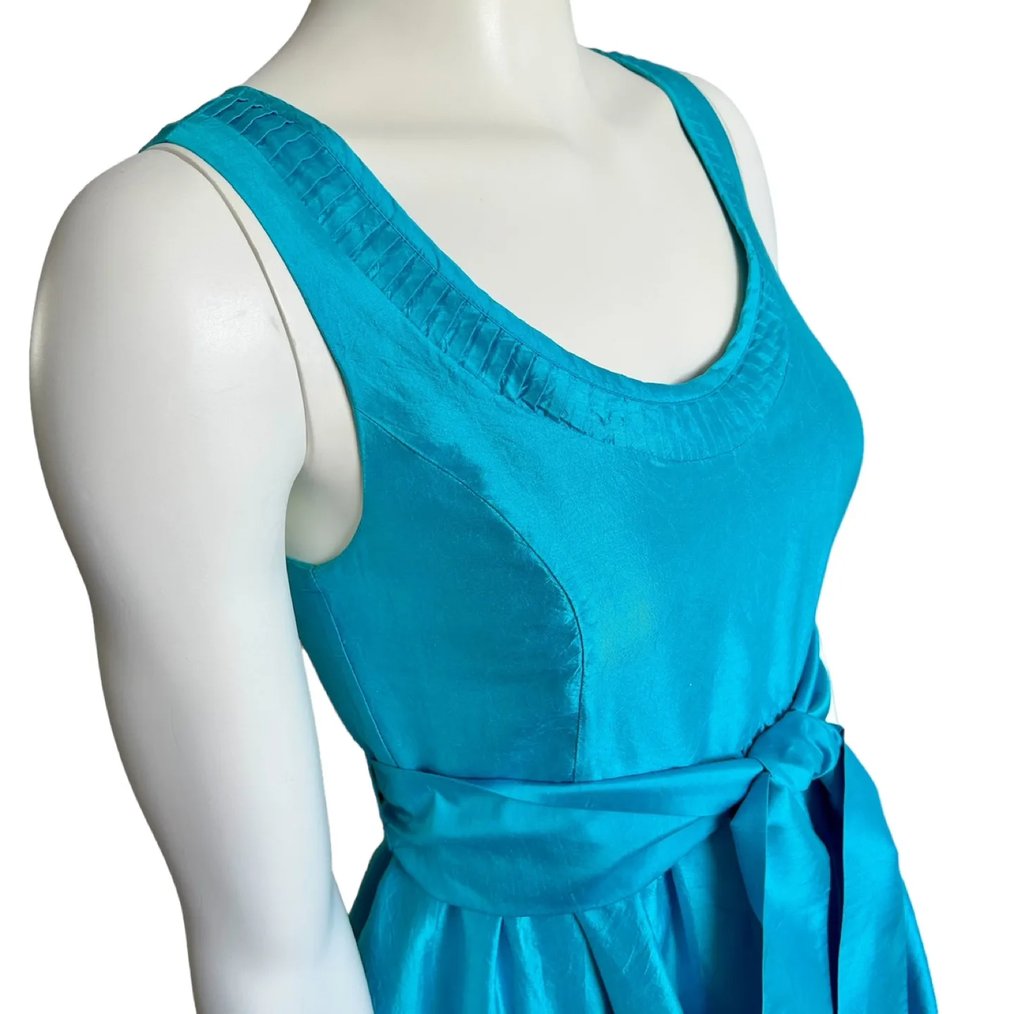 Kensie Cyan Blue Silk Fit And Flare Dress S image indicator(2)