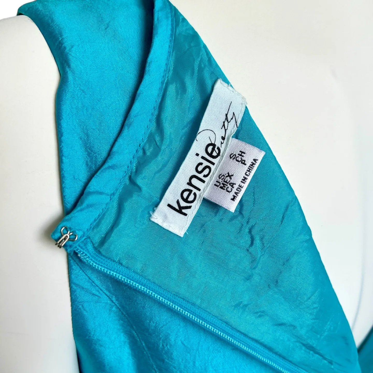 Kensie Cyan Blue Silk Fit And Flare Dress S image indicator(5)