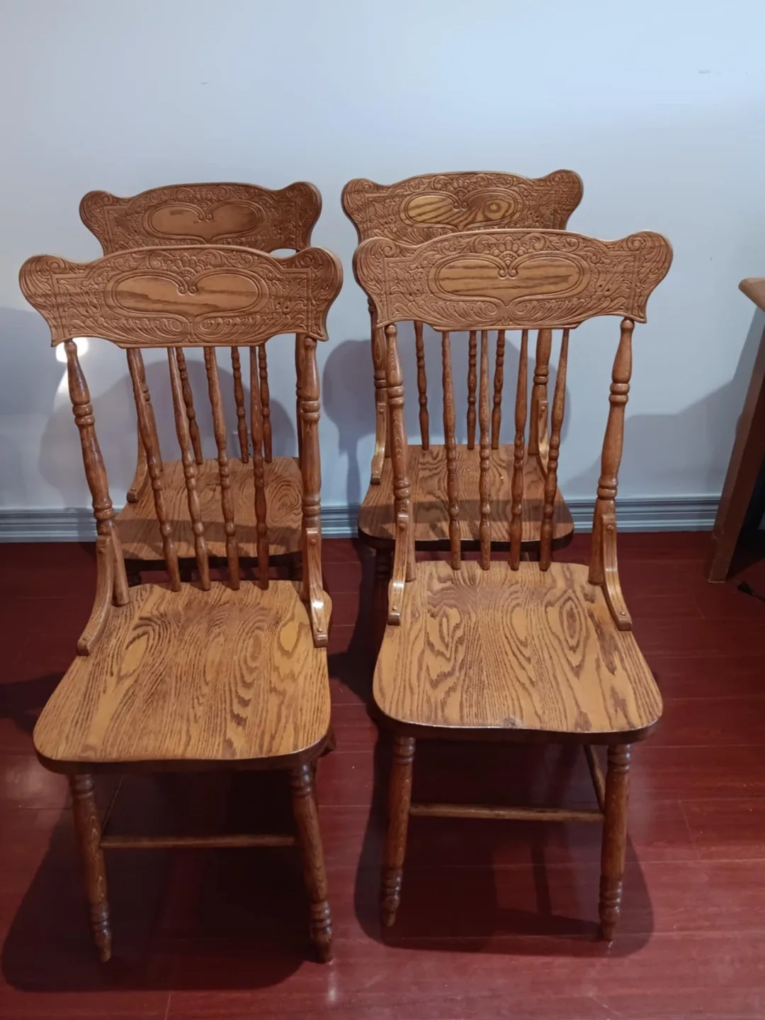 Set of Four Oak Dining Chairs thumbnail