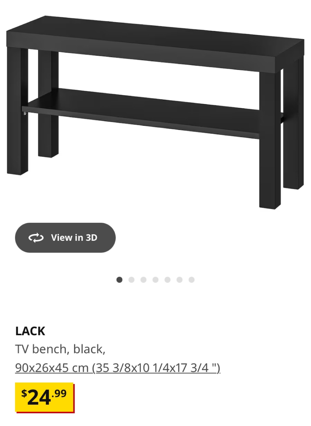 Ikea LACK TV bench, Black - photo 4