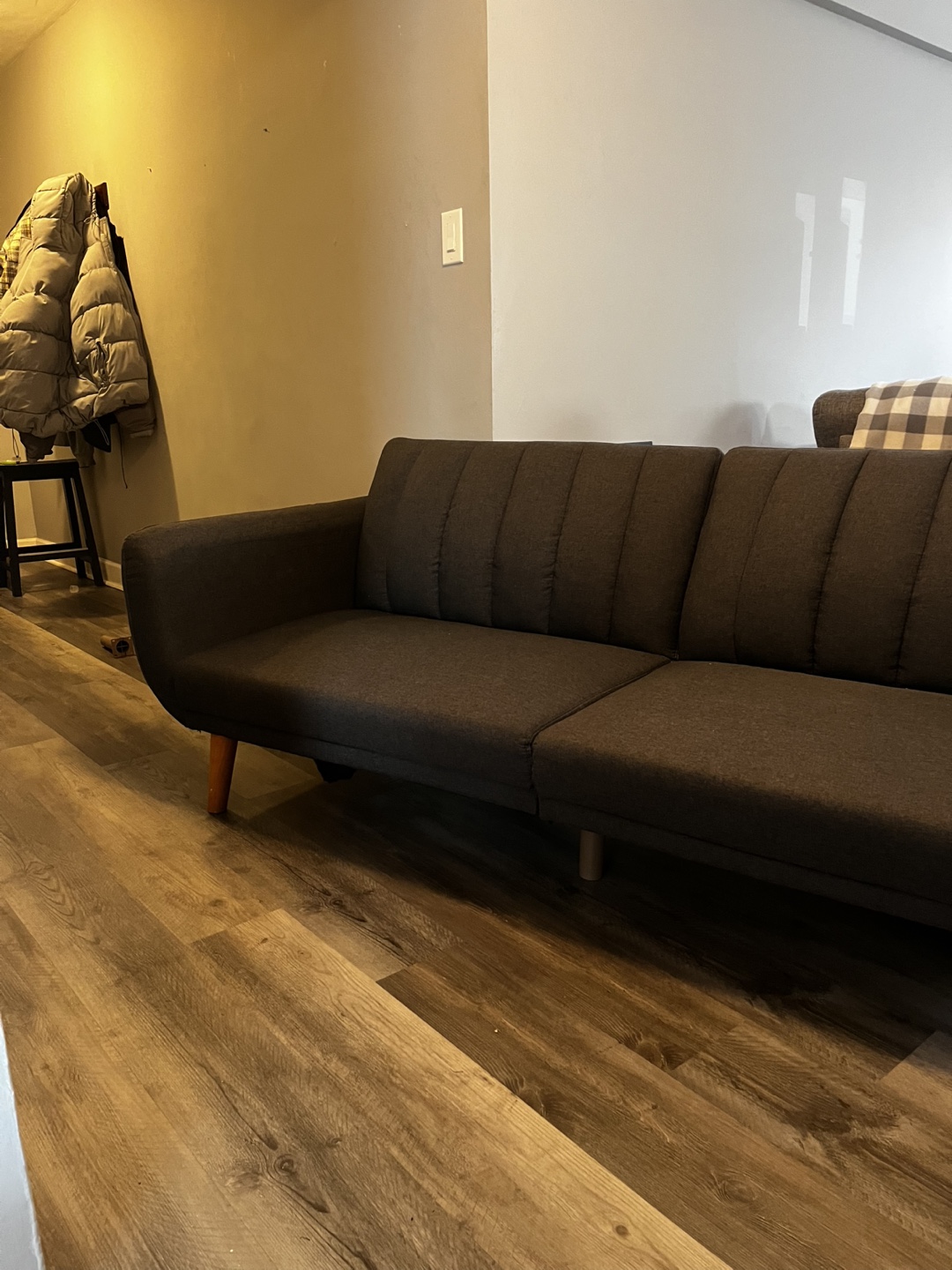 Dark Gray Futon Sofa Bed - photo 2