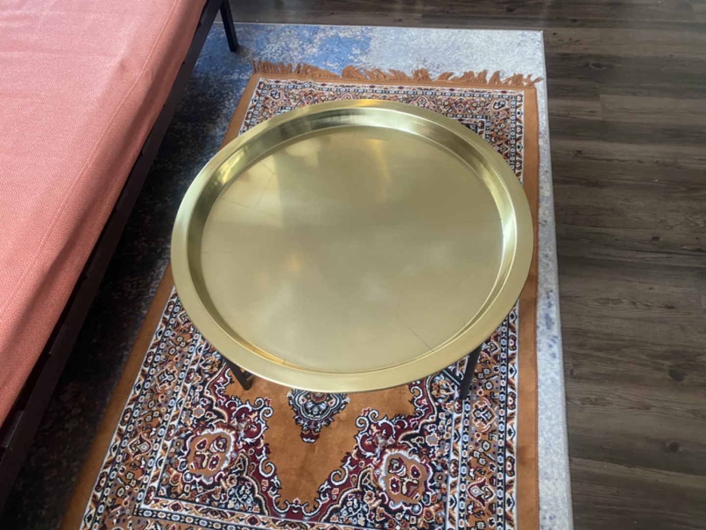 LJUVCoffee Tray table, gold-colour/black, 65x32 cm - photo 2