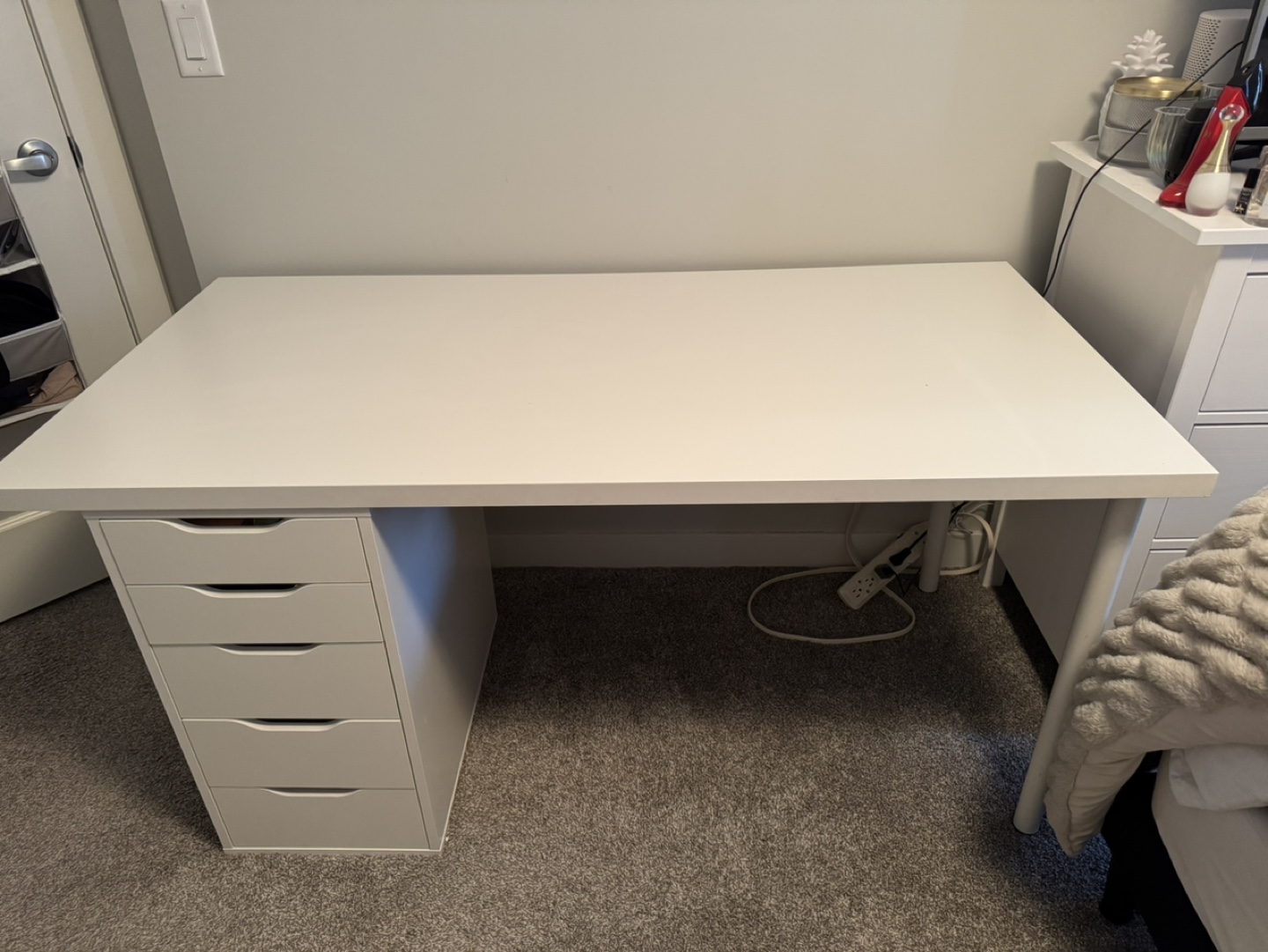White Desk with Drawers
