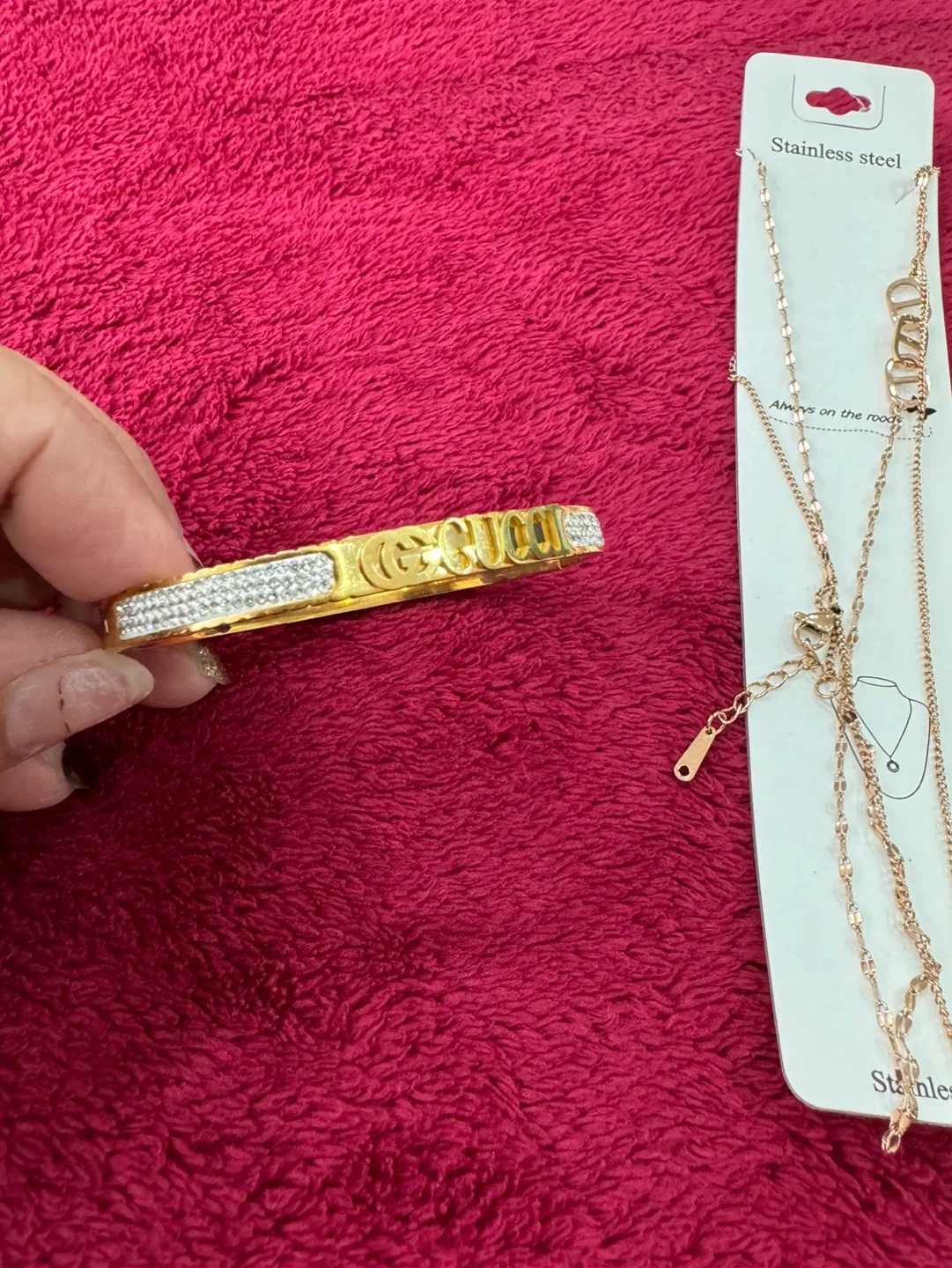 Gold Tone Necklace and earring sets, Bracelet image indicator(6)