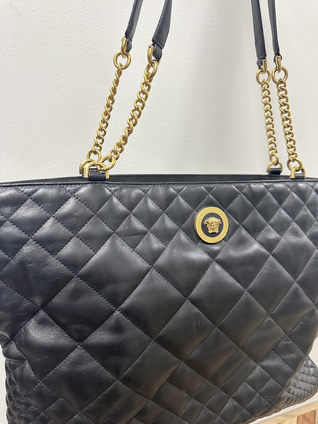 Vintage Versace Quilted Leather Tote Bag - photo 3
