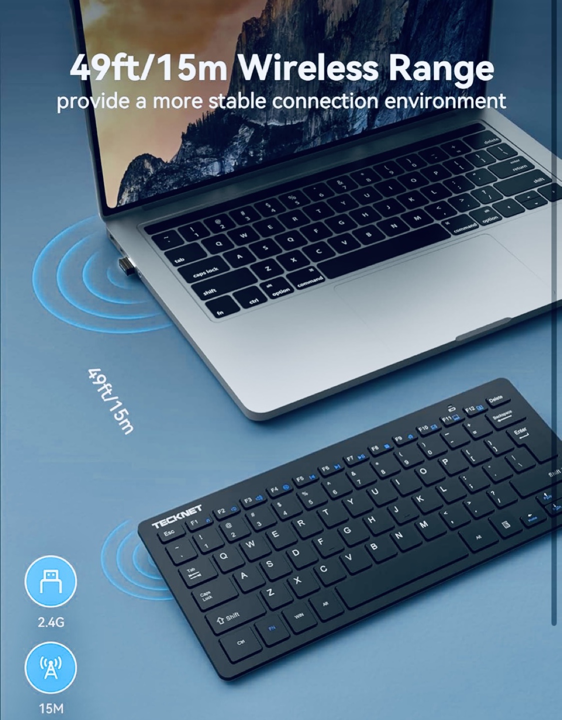 TECKNET 2.4G Slim Silent Wireless Keyboard - photo 5