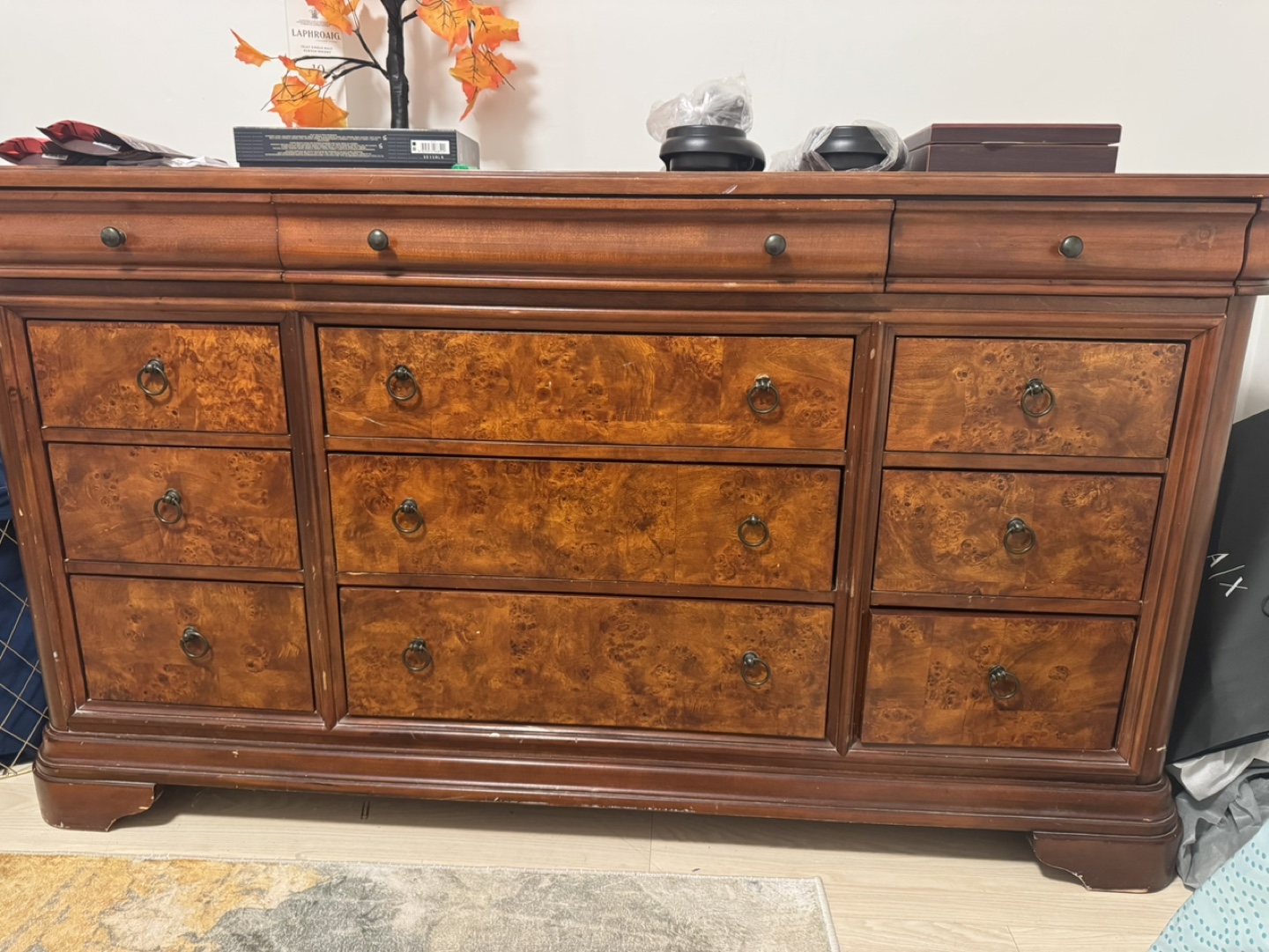 Large Wooden Dresser with 12 Drawers