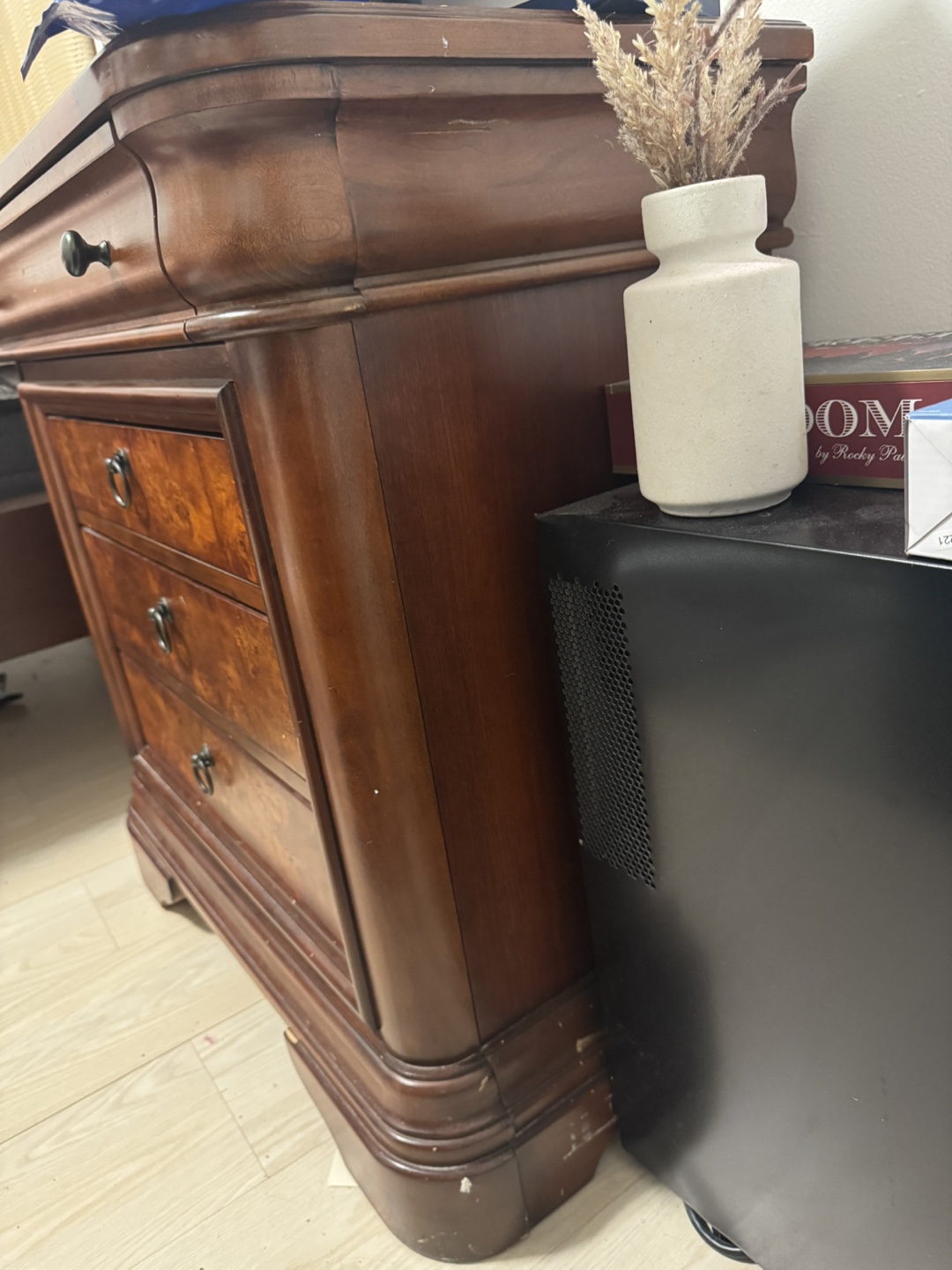 Wood Nightstand with 4 Drawers - photo 2