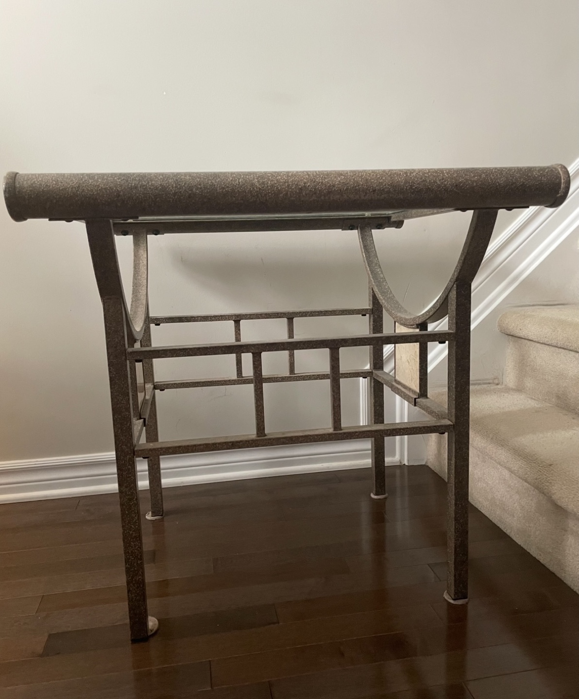 Glass Top Metal Accent Table - photo 2