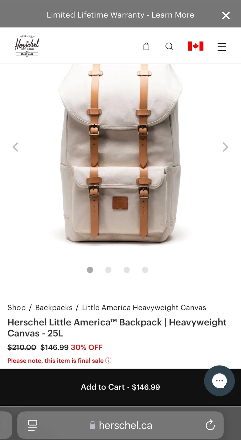Herschel Brand new Little America 25L backpack image indicator(10)