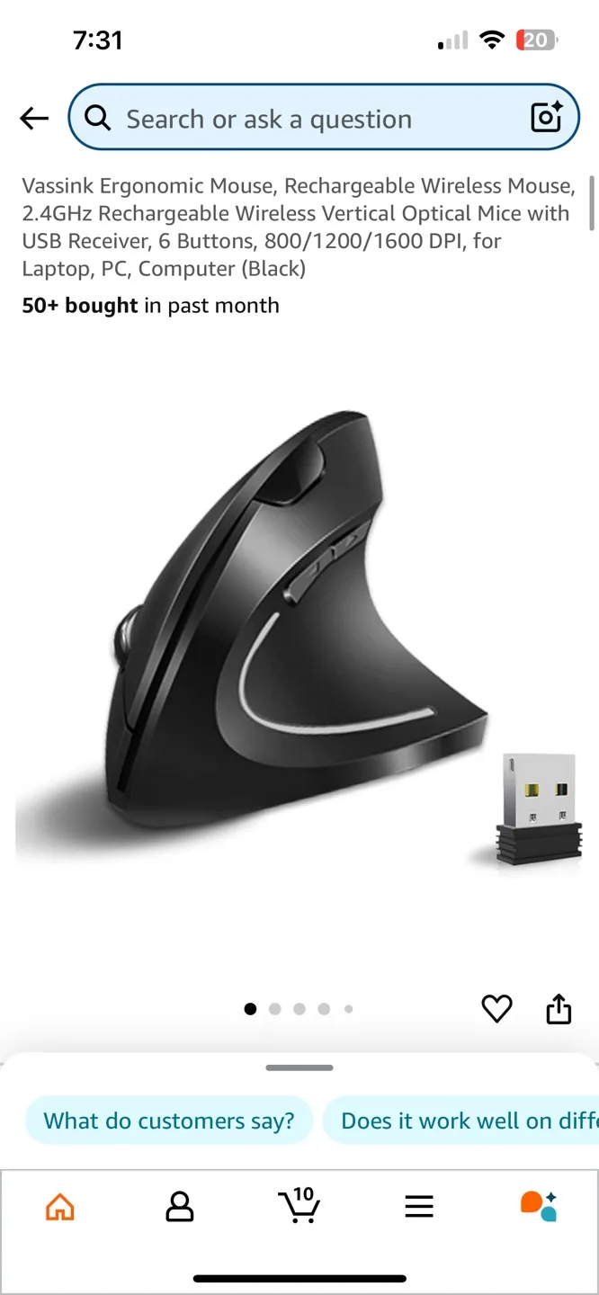 Wireless Vertical Mouse with battery thumbnail