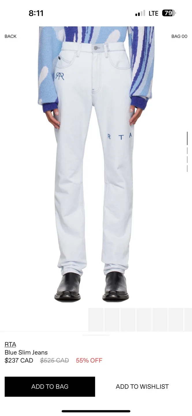 RTA Blue Slim Fit Jeans image indicator(10)