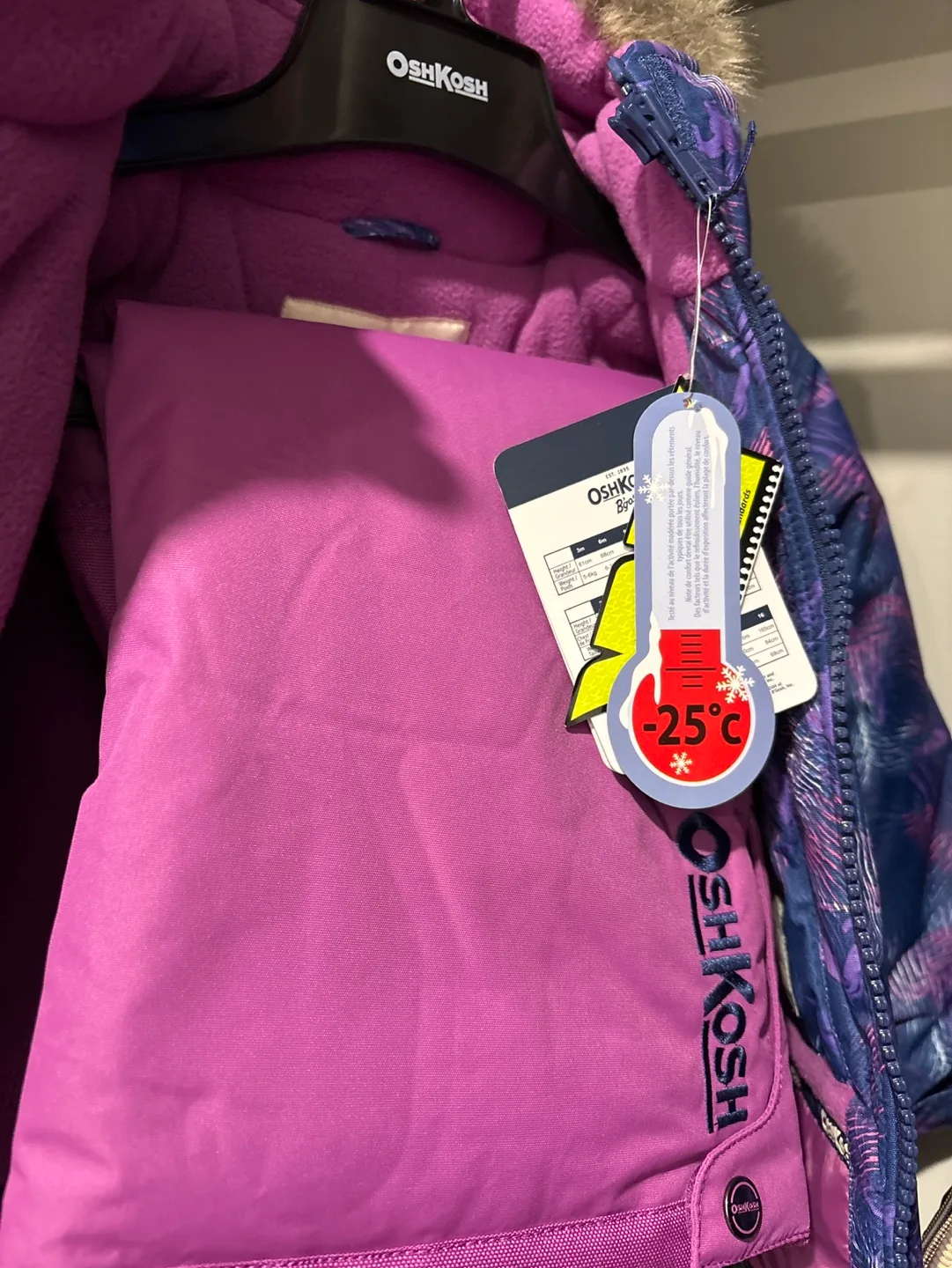 OshKosh B'Gosh Girls' Size 4 Winter Jacket - Purple and Blue image indicator(2)