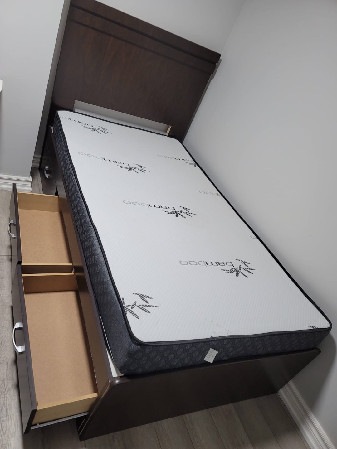 Twin Bed Frame with Mattress and Storage - photo 2