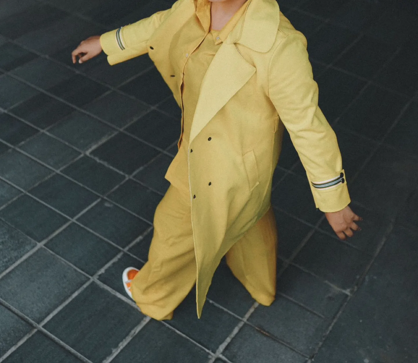 Mustard Yellow Pantsuit with Longline Coat image indicator(2)