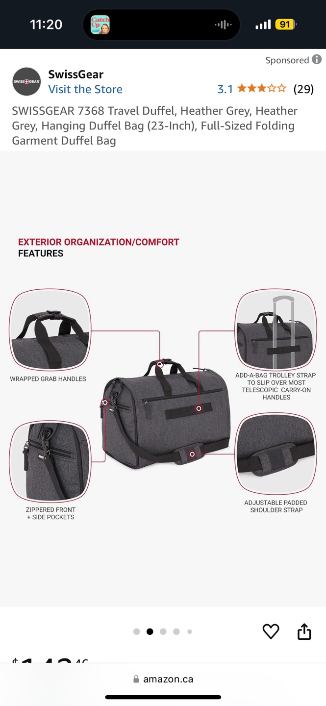 SwissGear Travel garment Bag - Heather Grey - photo 5