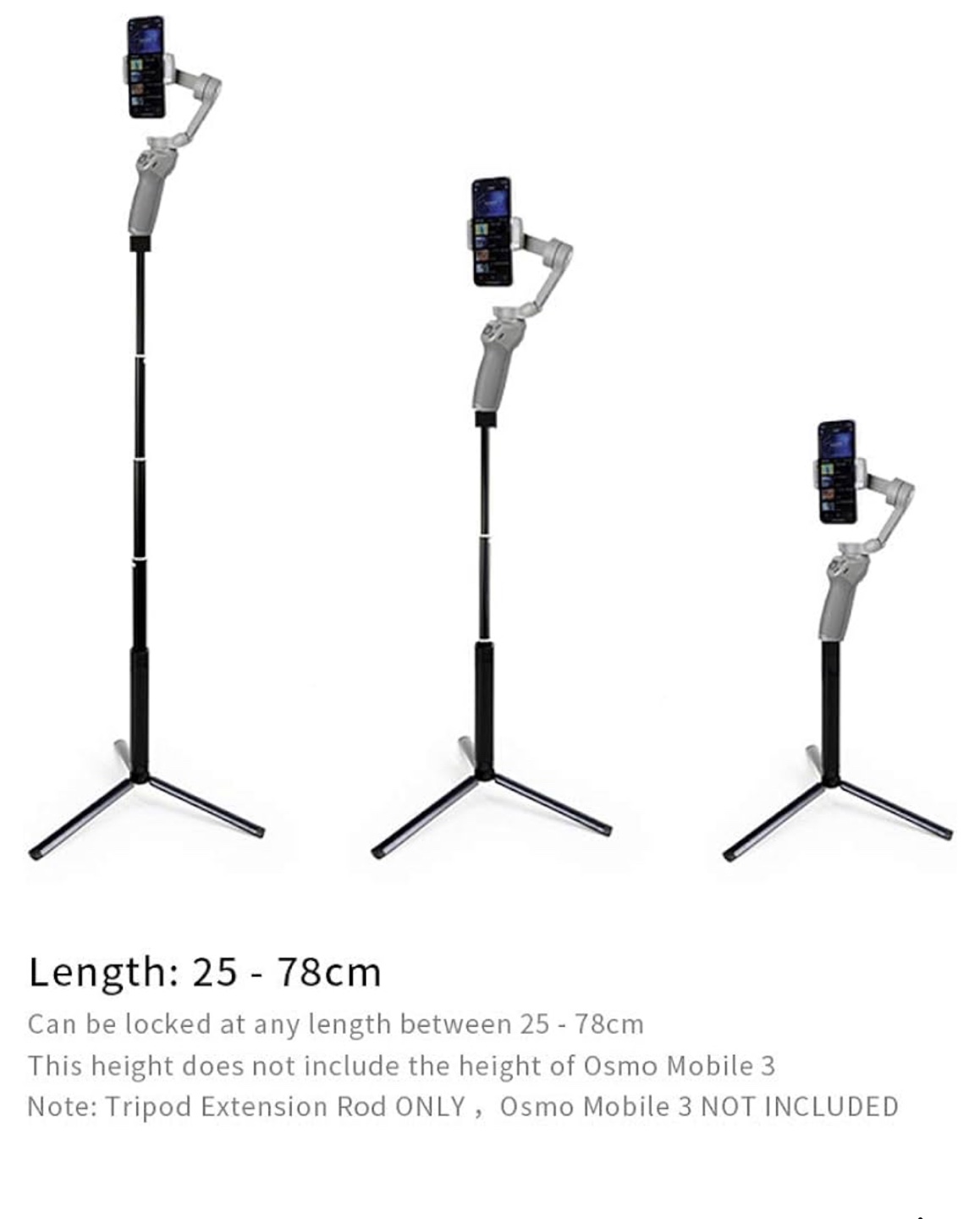 MAXCAM Selfie Stick Tripod Extension Rod for DJI OM - photo 4